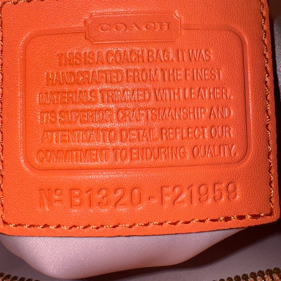 Coach Tan and Pink Woven Tote Bag - Picture 5 of 8